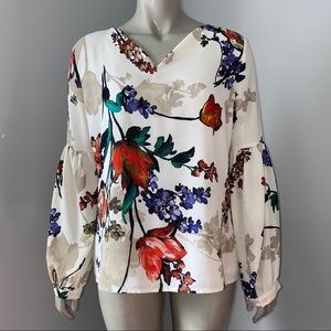 EXPRESS | White Floral Blouse